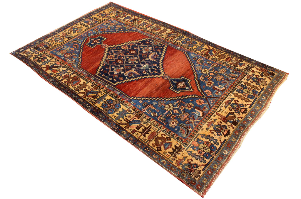 3'11"x6'4" Kolyai Kurdish Hand Knotted