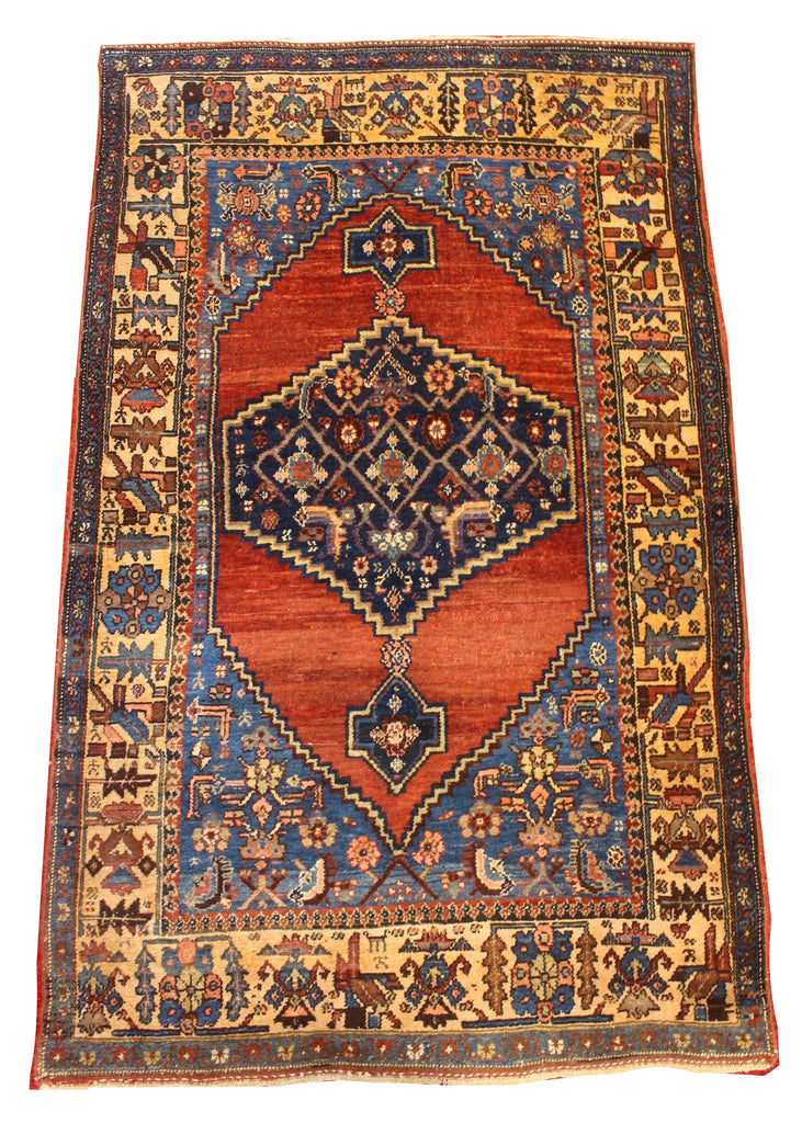 3'11"x6'4" Kolyai Kurdish Hand Knotted