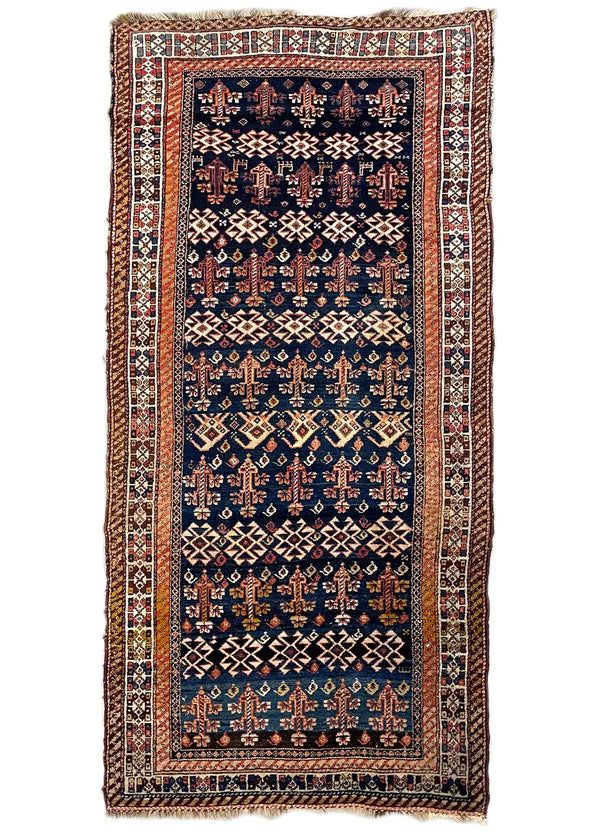 3'11"x8'3" N.W. Persian Kurdish Hand Knotted