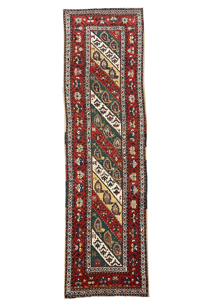 3'1"x10'8" Genje (s) Hand Knotted