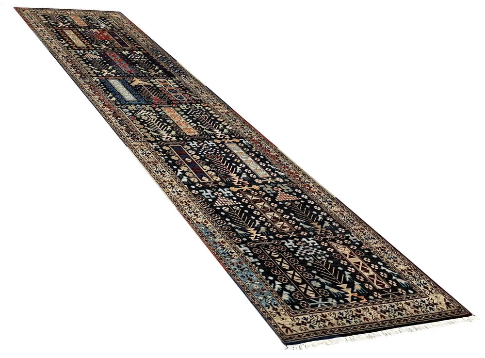 3'1"x12' Mashad Hand Knotted