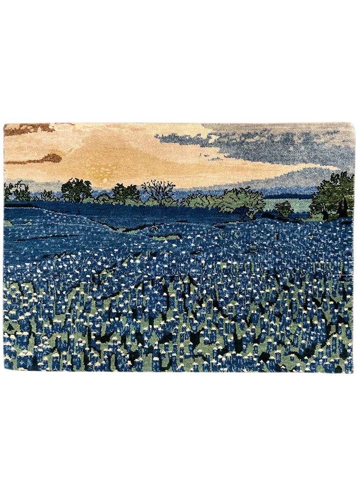 3'1"x2'2" Wildflowers Hand Knotted