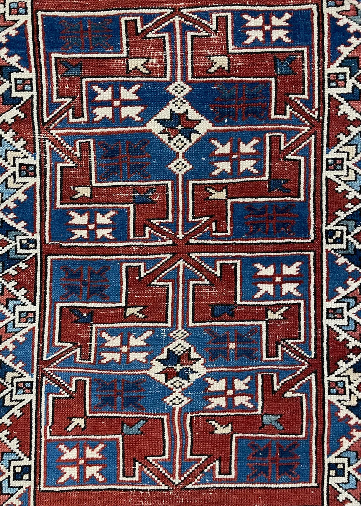 3'1"x3'10" Ezneih Bergama Hand Knotted