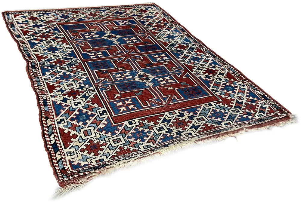 3'1"x3'10" Ezneih Bergama Hand Knotted