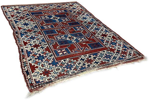3'1"x3'10" Ezneih Bergama Hand Knotted