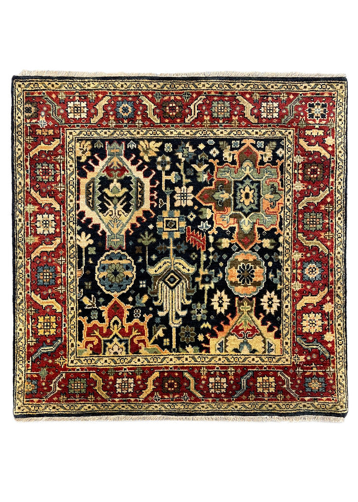 3'1"x3'1" Karaja Hand Knotted