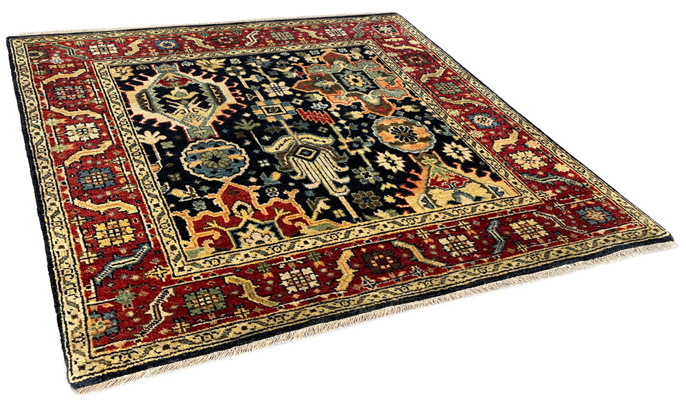 3'1"x3'1" Karaja Hand Knotted