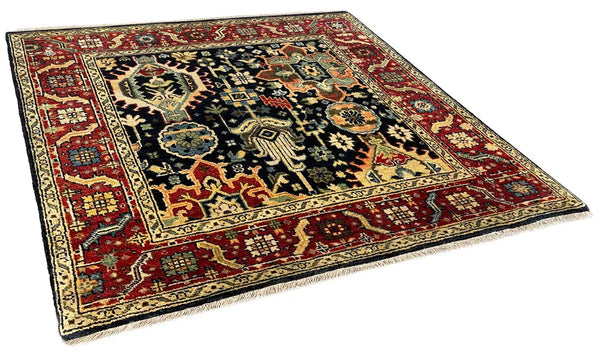 3'1"x3'1" Karaja Hand Knotted