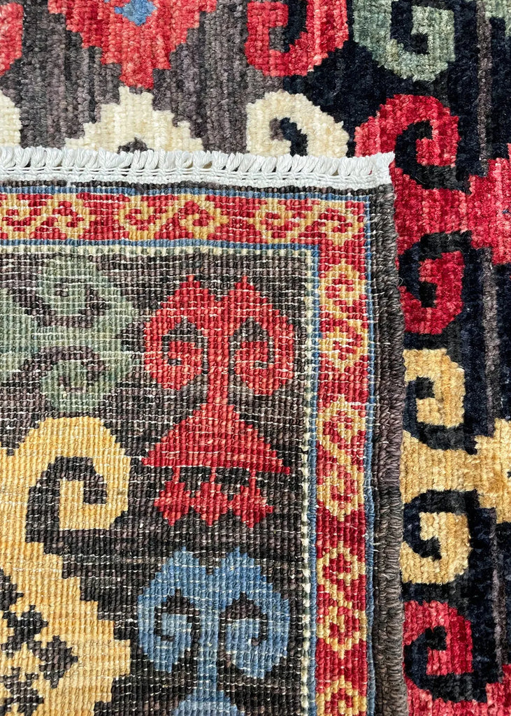 3'1"x3'4" Uzbek Hand Knotted