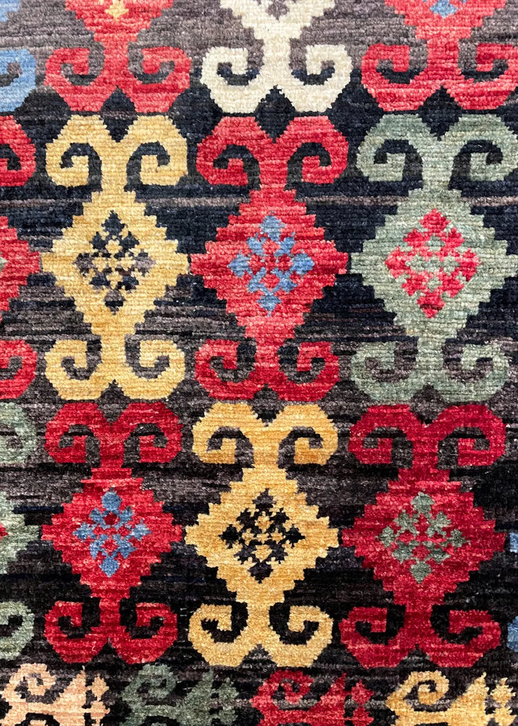 3'1"x3'4" Uzbek Hand Knotted
