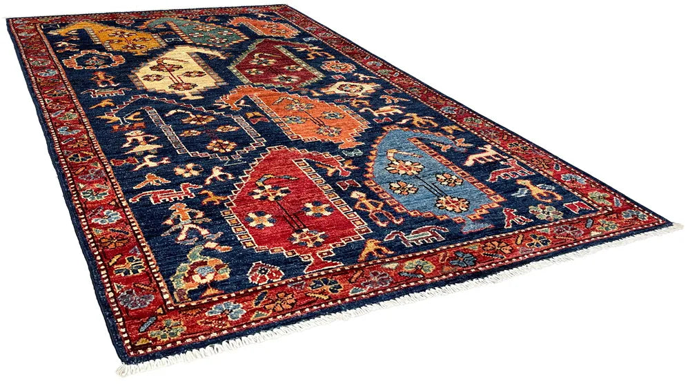 3'1"x4'10" Afshar Boteh Hand Knotted