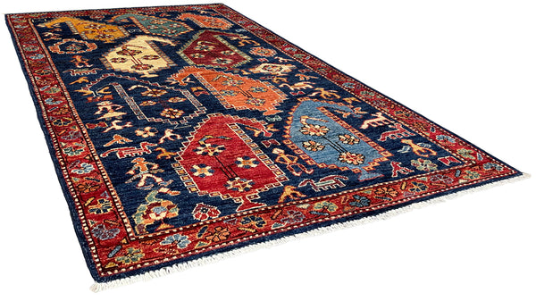 3'1"x4'10" Afshar Boteh Hand Knotted