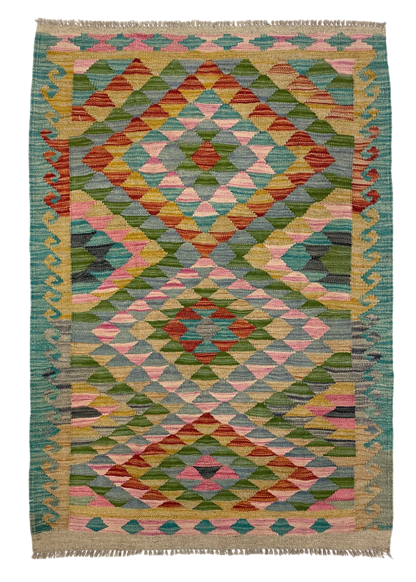 3'1"x4'4" Kilim Hand Woven
