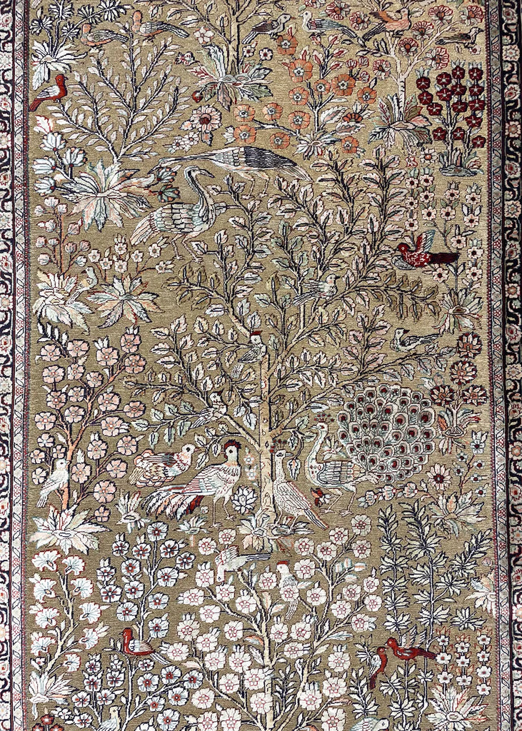 3'1"x5'1" Hereke Style Prayer Rug Hand Knotted