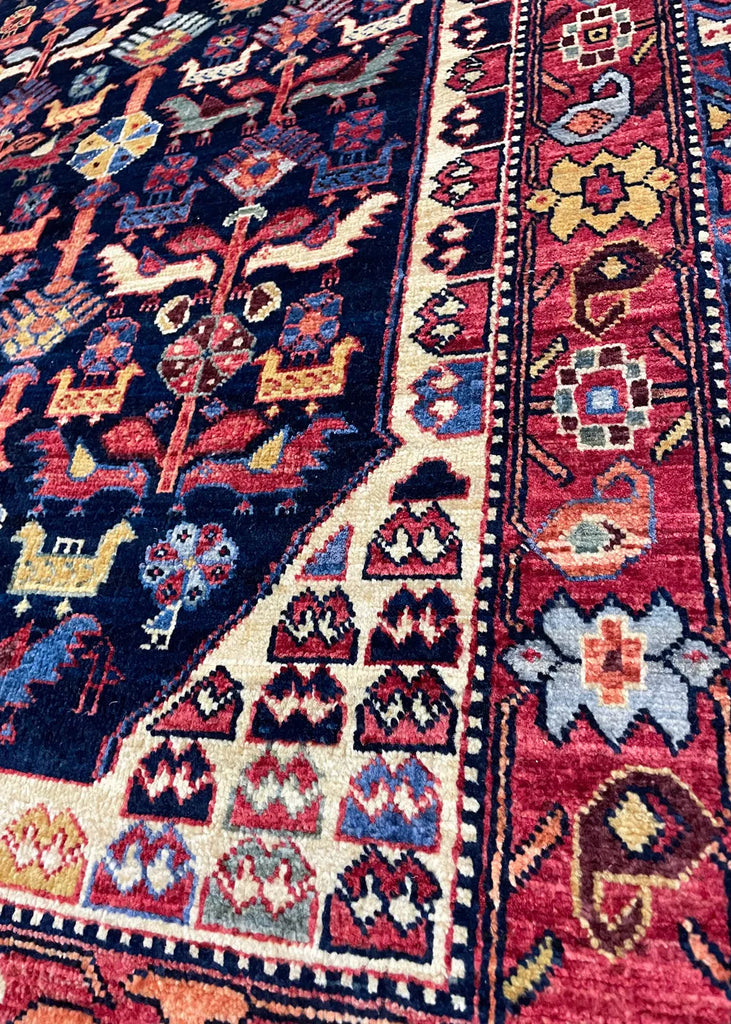 3'1"x5'1" Khamseh Hand Knotted