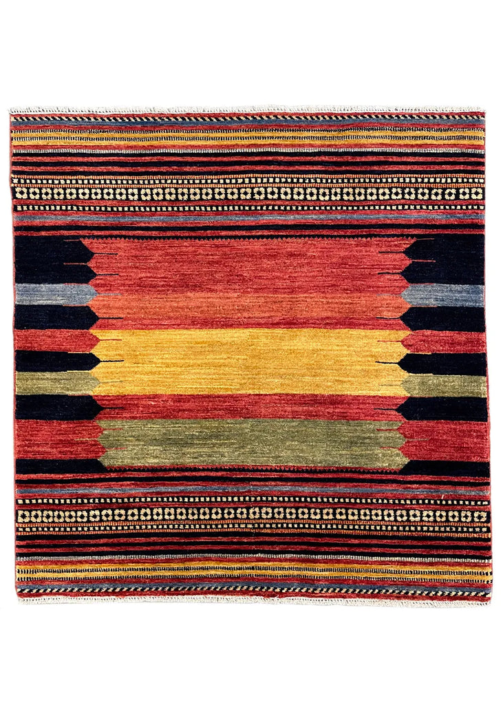 3'2"x3'2" Sofreh Hand Knotted