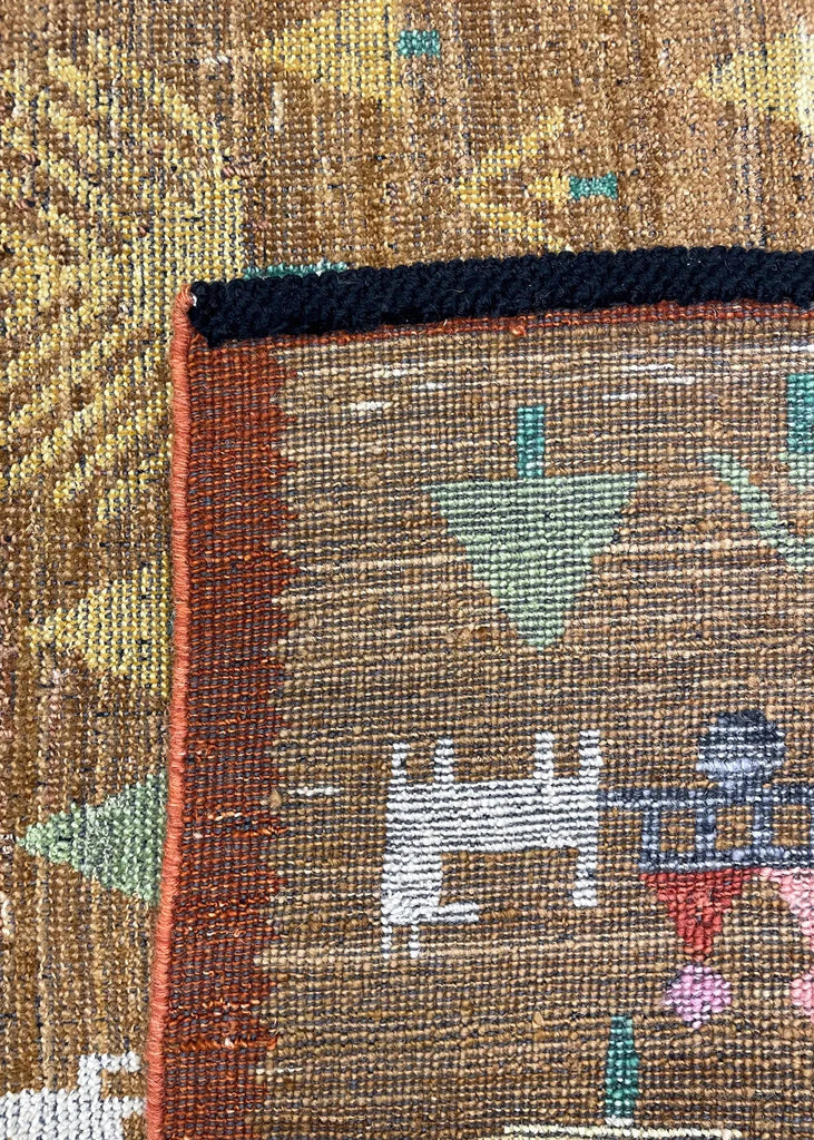 3'2"x4'11" Burano Swedish Folk Hand Knotted