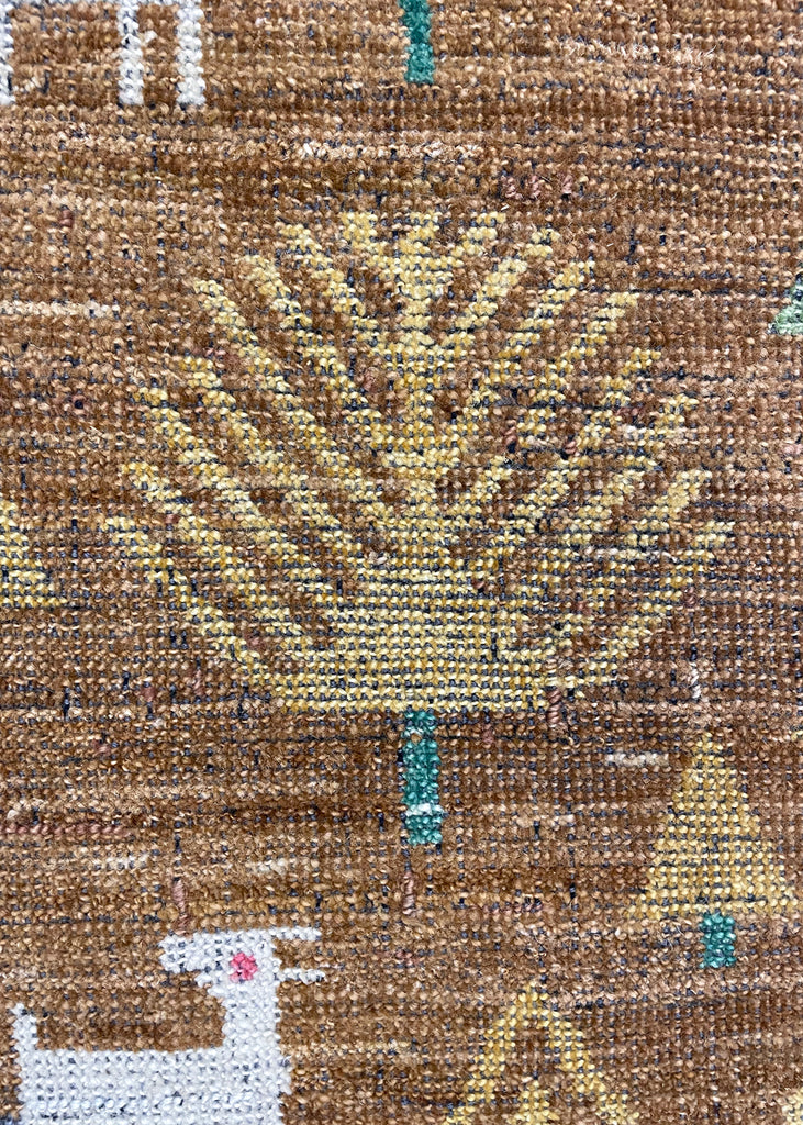 3'2"x4'11" Burano Swedish Folk Hand Knotted