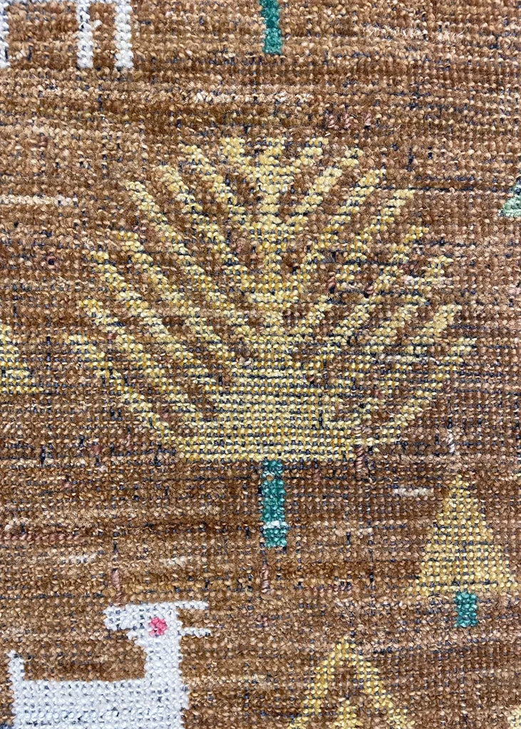 3'2"x4'11" Burano Swedish Folk Hand Knotted