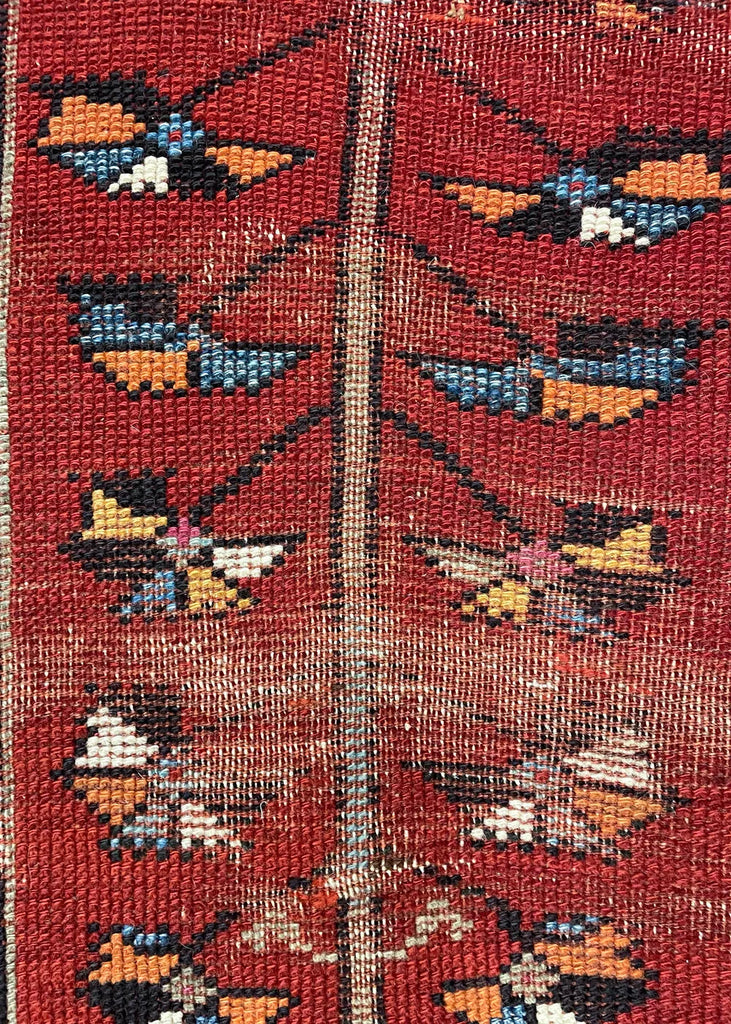 3'2"x4'2" Bergama Tree of Life Hand Knotted