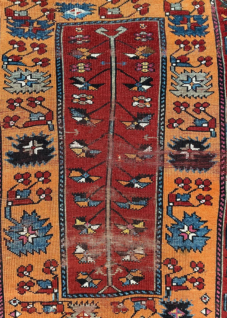 3'2"x4'2" Bergama Tree of Life Hand Knotted