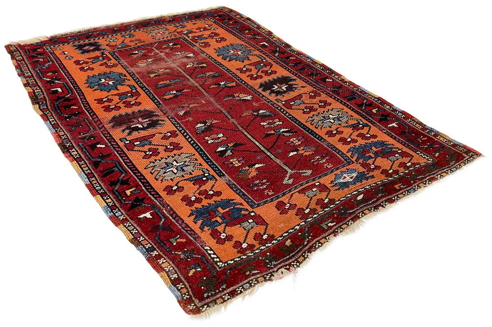 3'2"x4'2" Bergama Tree of Life Hand Knotted