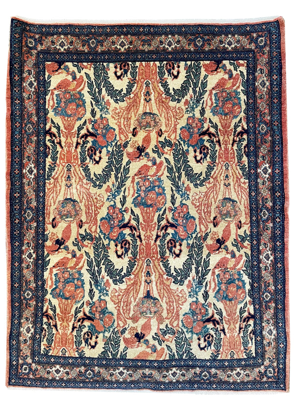 3'2"x4'3" Sennah Hand Knotted