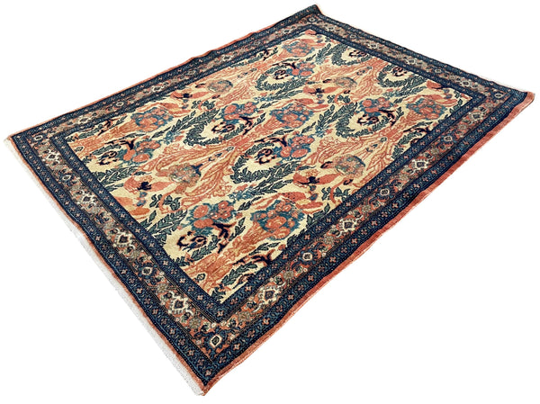 3'2"x4'3" Sennah Hand Knotted