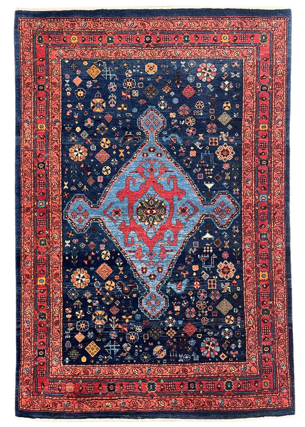 3'2"x4'9" Qashqai Hand Knotted