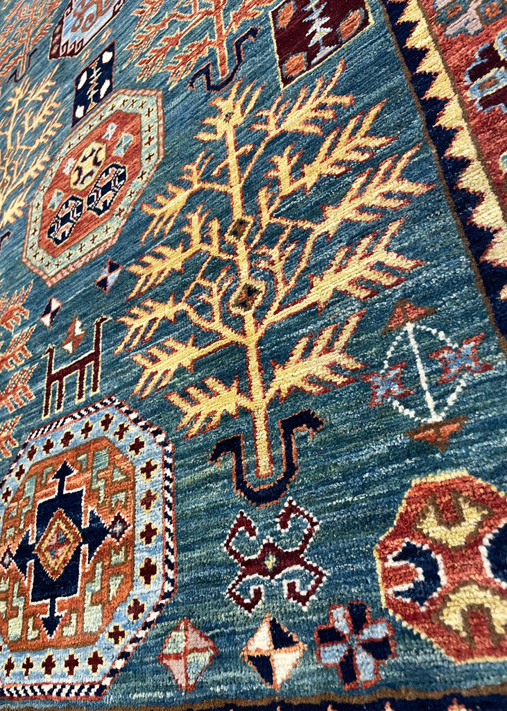 3'2"x5'1" Bamyan Kazak Hand Knotted