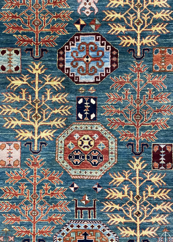 3'2"x5'1" Bamyan Kazak Hand Knotted