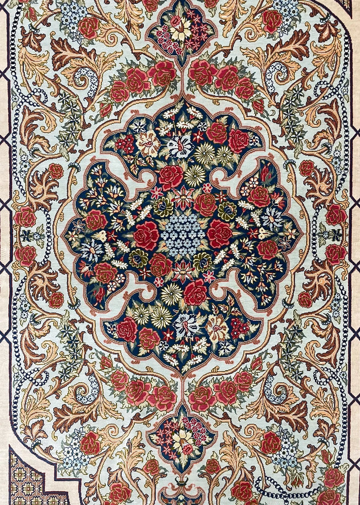 3'2"x5'2" Qum Hand Knotted