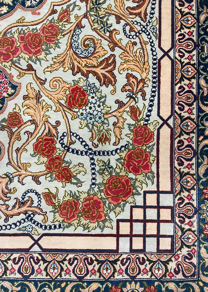 3'2"x5'2" Qum Hand Knotted