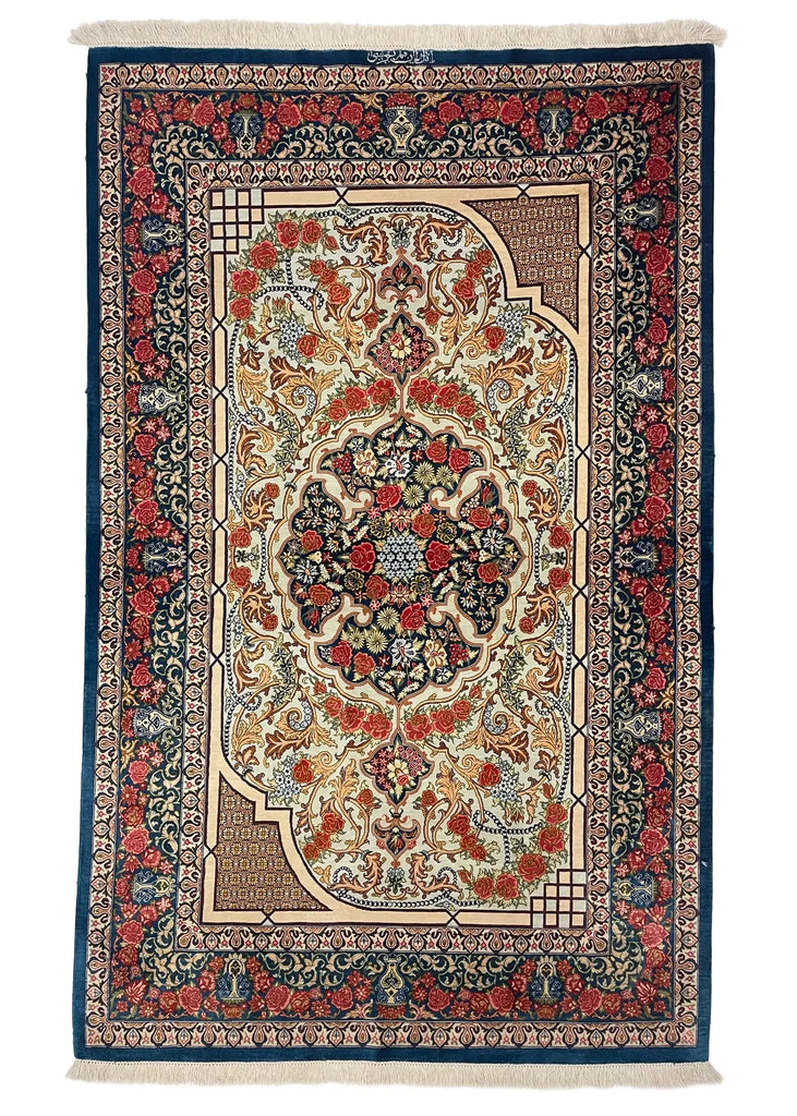 3'2"x5'2" Qum Hand Knotted