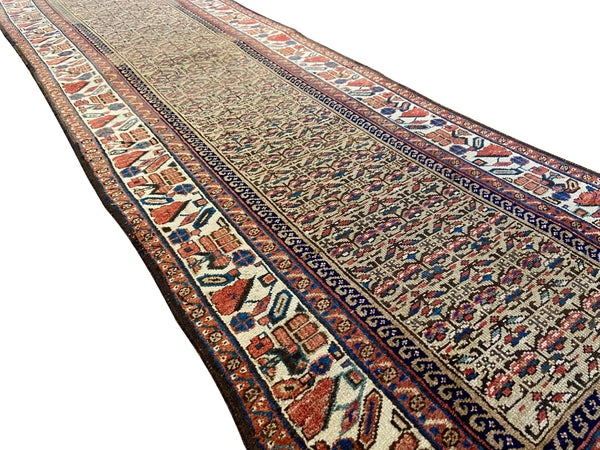 3'2"x9'5" N.W Persian Kurdish Hand Knotted