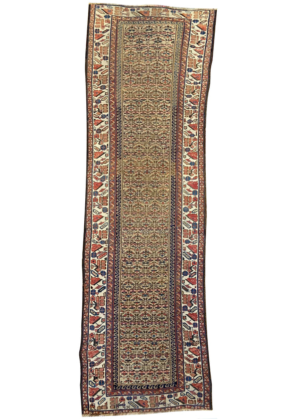 3'2"x9'5" N.W Persian Kurdish Hand Knotted