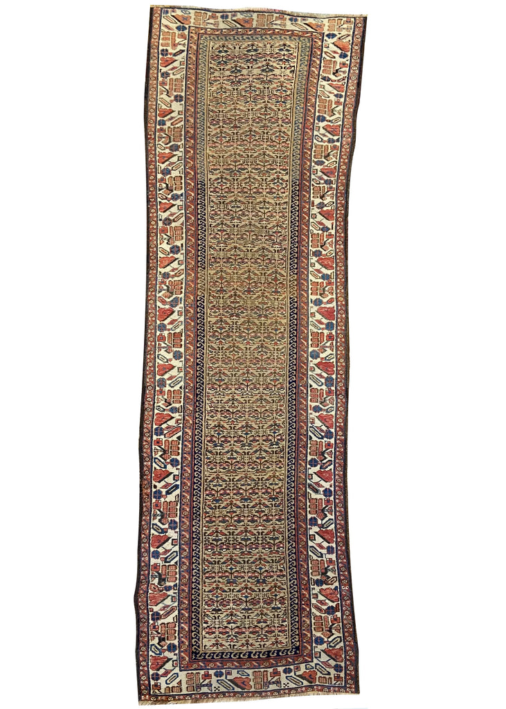 3'2"x9'5" N.W Persian Kurdish Hand Knotted