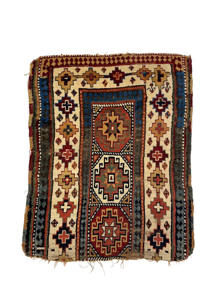 3'3"x3'11" Shah Saven Fragment Hand Knotted