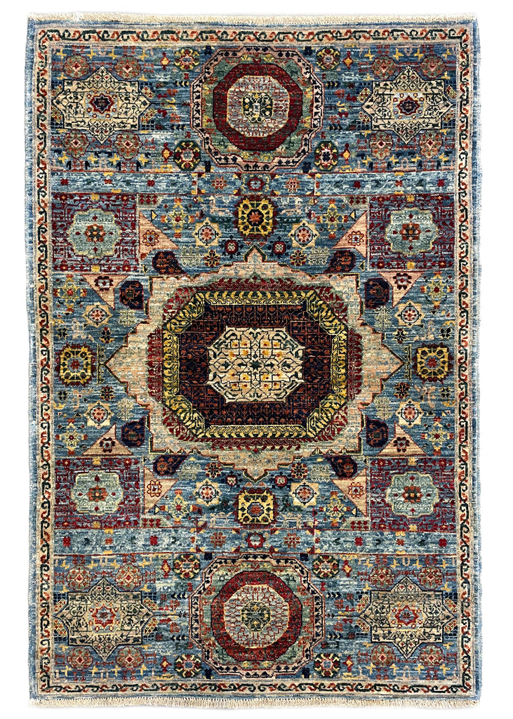3'3"x4'11" Bamyan Mamluk Hand Knotted