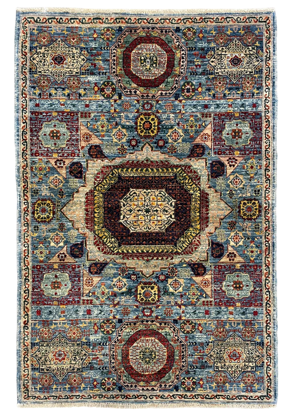 3'3"x4'11" Bamyan Mamluk Hand Knotted