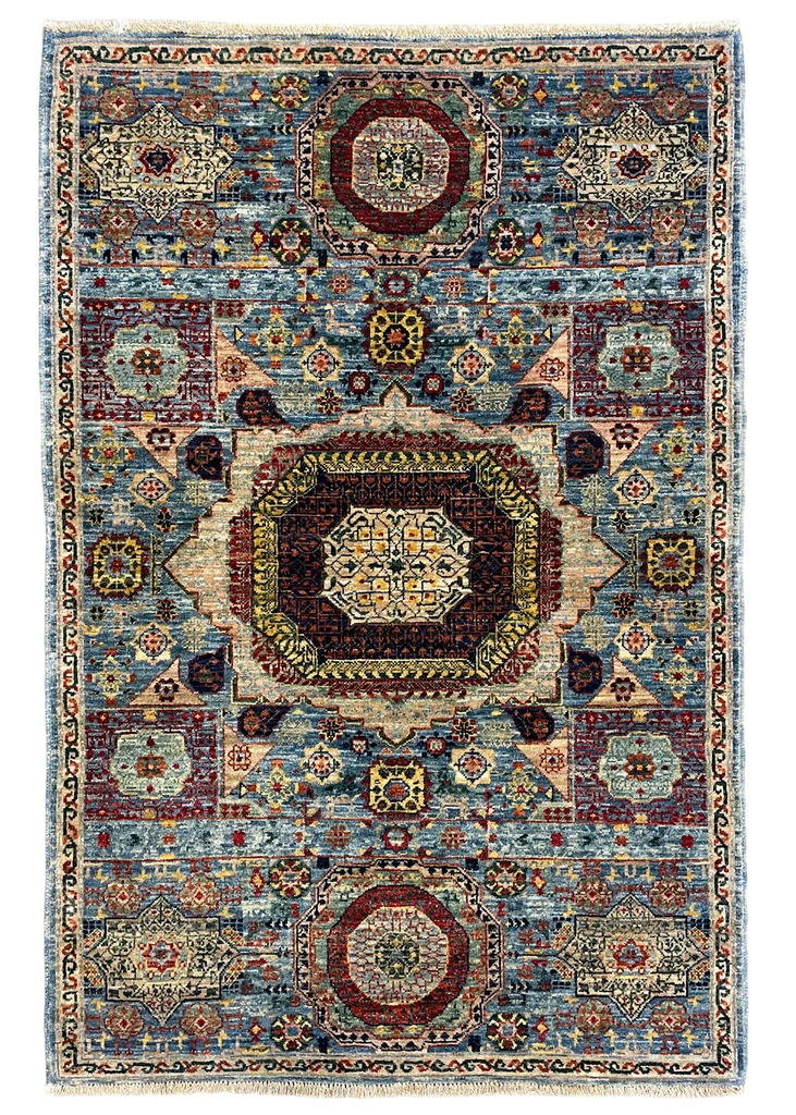 3'3"x4'11" Bamyan Mamluk Hand Knotted