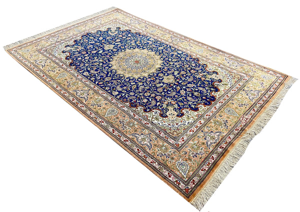 3'3"x4'11" Qum Hand Knotted
