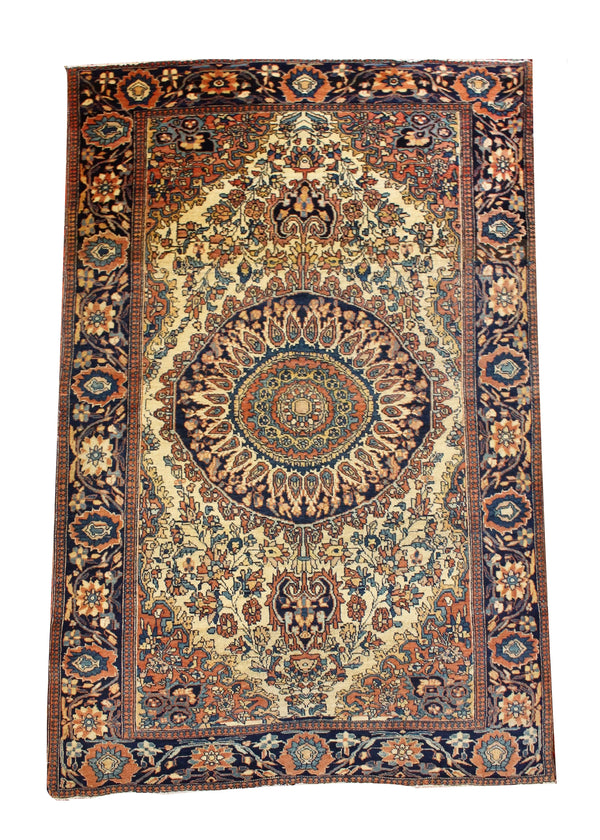 3'3"x5'1" Farahan Sarouk Hand Knotted