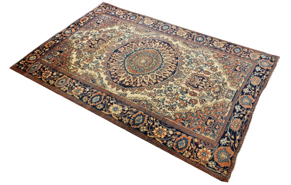 3'3"x5'1" Farahan Sarouk Hand Knotted