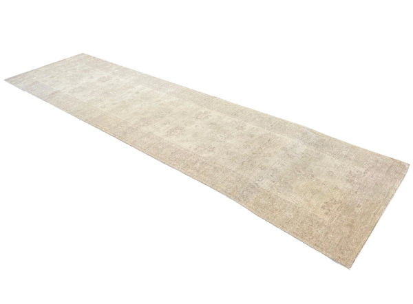 3'4"x12'9" W.W Peshawar Hand Knotted