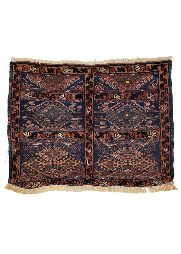 3'4"x2'6" Kurdish Herki Chuval Hand Knotted