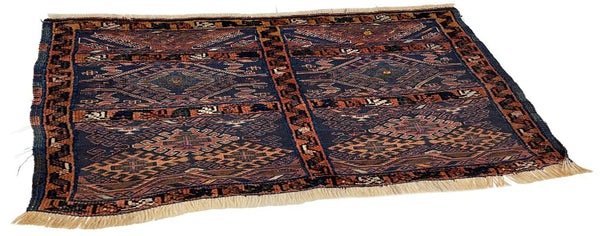 3'4"x2'6" Kurdish Herki Chuval Hand Knotted