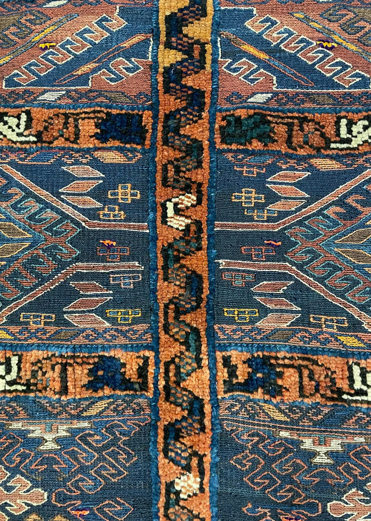 3'4"x2'6" Kurdish Herki Chuval Hand Knotted