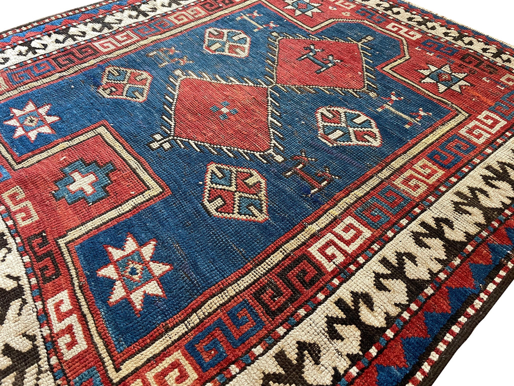 3'4"x3'8" Kazak Bordjalou Hand Knotted