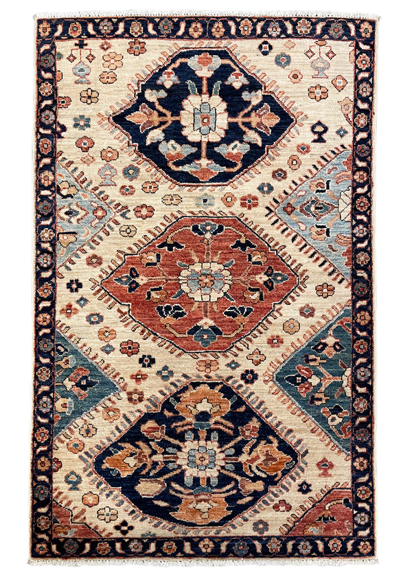 3'4"x4'11" Serab Hand Knotted